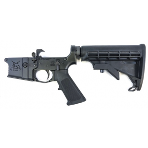 KE Arms, Complete Lower Receiver, Semi-automatic, 223 Rem/556NATO, A2 Pistol Grip, Mil-Spec 6 Position Stock, Black