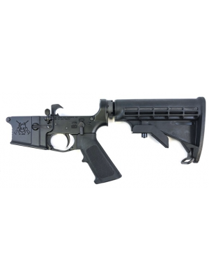 KE Arms, Complete Lower Receiver, Semi-automatic, 223 Rem/556NATO, A2 Pistol Grip, Mil-Spec 6 Position Stock, Black