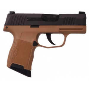Sig P365, 3.1" BBL, 10rd, 9mm Value Pack, FDE grip, night sights, 3 mags, holster