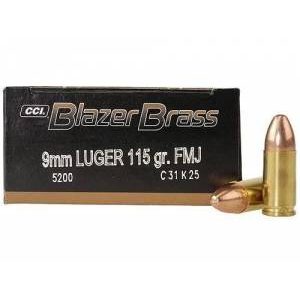 CCI Blazer Brass 9mm 115gr FMJ Ammunition