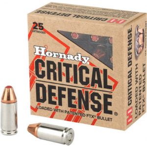 Hornady FTX Critical Defense Ammo - 9mm - 115gr - 25rd