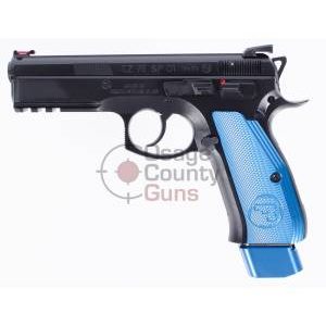 CZ 75 SP-01 Competition w/ Blue Aluminum Grips, 9mm, 4.6" BBL, 2x21rd - CZ - Tennessee Guns Inc