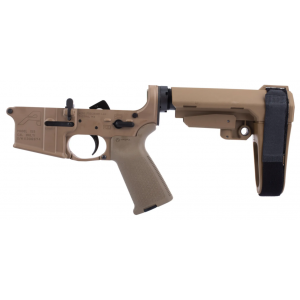 Aero Precision AR15 Pistol Complete Lower Receiver w/ MOE Grip & SBA3 Brace - FDE