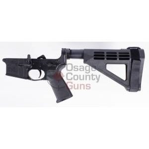 Aero Precision AR-15 Pistol Complete Lower Receiver - MOE Grip - SBM4 Brace - Black
