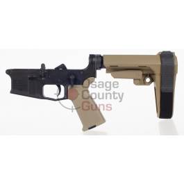 Aero Precision M4E1 Pistol Complete Lower Receiver w/ MOE Grip & SBA3 Brace - Anodized/FDE