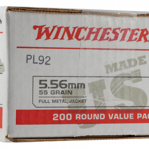 Winchester USA 5.56 Ammo 200-Rounds 55 Grain FMJ