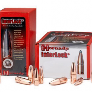 Hornady .30 Caliber .308 Diameter 180 Grain InterLock Round Soft Point Cannelured Bullet 100Rds