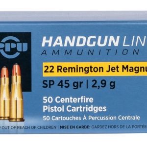 PPU Centerfire .22 Rem Jet Mag 45 Grain 50-Rounds SP