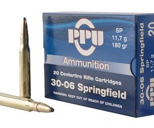 PPU Standard Rifle Brass 30-06 Springfield 180-Grain 20-Rounds Soft Point