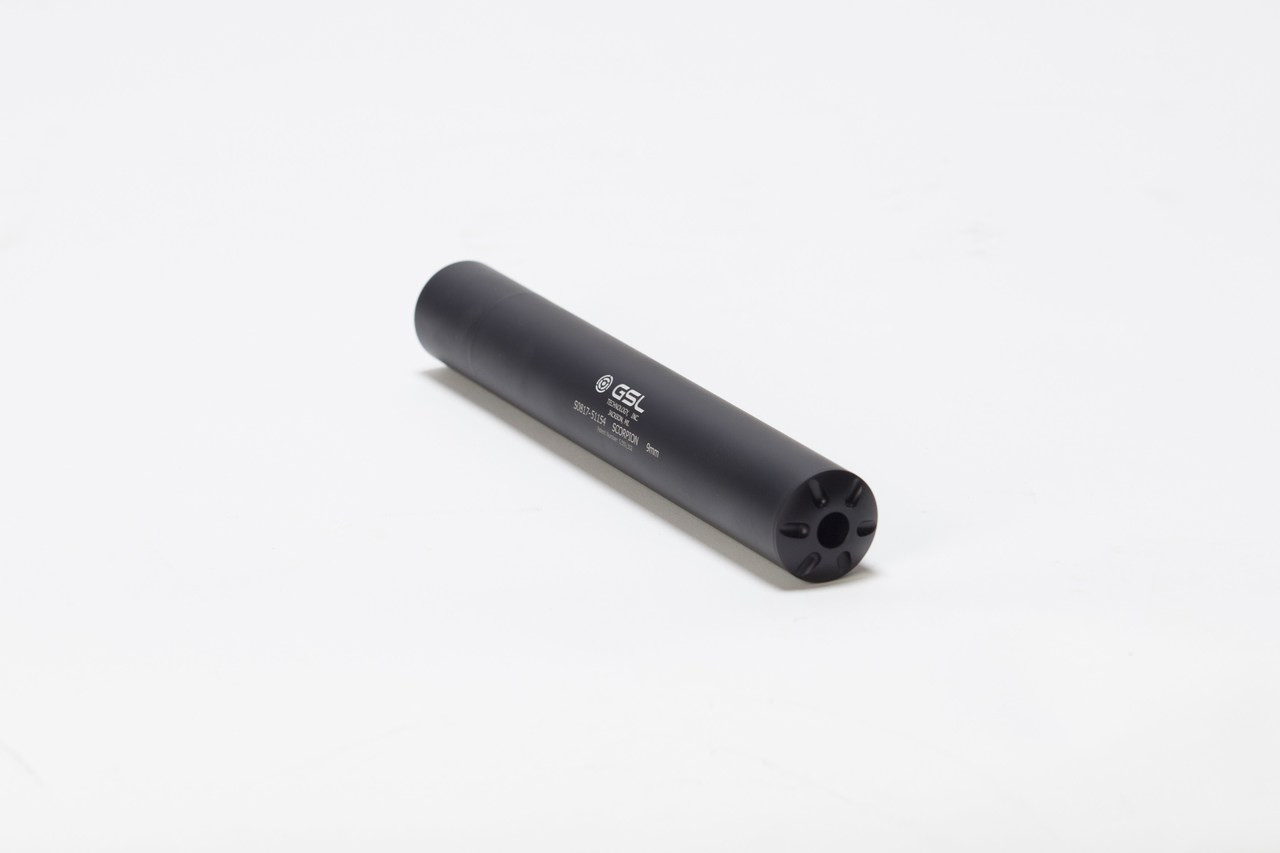 GSL Technology Scorpion SMG 9mm 3-Lug Suppressor "GEMTECH RAPTOR-II" - Image 2
