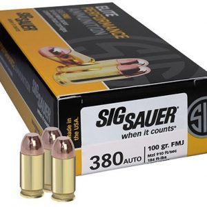 Sig Sauer Elite Performance Brass .380 Ammo 100-Grain 50-Rounds FMJ - New Arrival - Tennessee Guns Inc