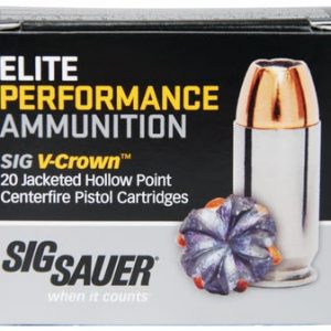 Sig Sauer Elite V-Crown Nickel Plated Brass .40 SW 165-Grain 20-Rounds JHP - New Arrival | Tennessee Guns Inc