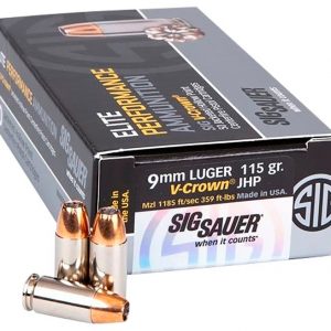 Sig Sauer Elite V-Crown Brass 9mm 115-Grain 50-Rounds JHP - New Arrival | Tennessee Guns Inc