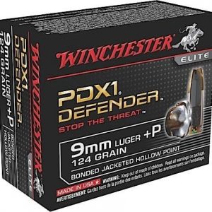 Winchester PDX1 Defender Nickel Plated Brass 9mm+P 124Gr 20-Rounds Bonded Jacket Hollow Point