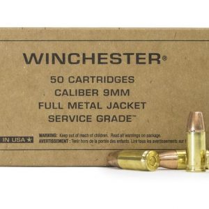 Winchester Service Grade Brass 9mm 115 Gr 50-Rounds Full Metal Jacket