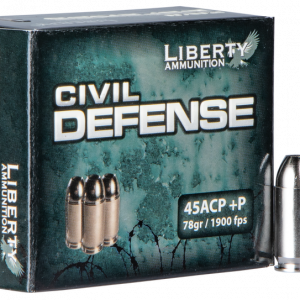 Liberty Ammunition Civil Defense Nickel Plated Brass .45 ACP 78-Grain 20-Rounds HP