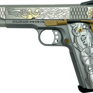 Smith and Wesson 1911 E-Series "Viking" Gold Inlay On Stainless .45 ACP 5" 8Rds GrabAGun Exclusive - New Arrival - Tennessee Guns Inc