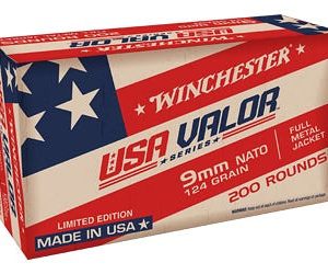 Winchester USA Valor Brass 9mm 124-Grain 200-Rounds FMJ